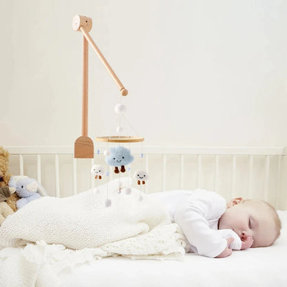 Revolving Music Box For Newborns Baby Crib Imitation Wood Color Hanging Rattle Baby Soothing Musical Toys 0-12 Months Baby Gift