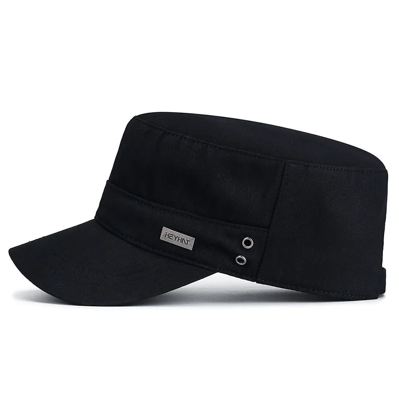 Breathable Cotton Flat Top Baseball Cap for Men Outdoor Casual Women Adjustable Sun Hat