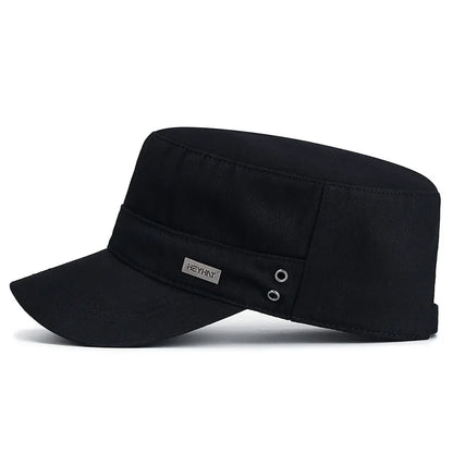 Breathable Cotton Flat Top Baseball Cap for Men Outdoor Casual Women Adjustable Sun Hat