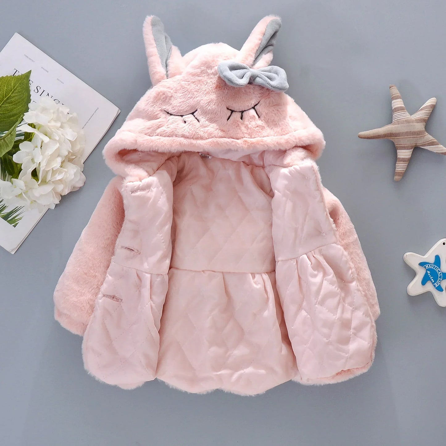 New Winter Coat Baby Girl Cold Protection Cute Hooded Coat With Free Bag For Kids (Available) (Copy)