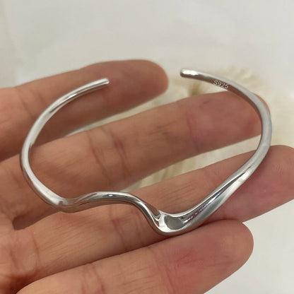 925 Sterling Silver Bracelets for Women Chain Accessories Trend Vintage Simple Heart Pendant Party Jewelry Gift
