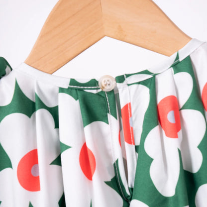 Summer children's wear adorable and sweet dresses featuring charming floral prints, fashionable and trendy girls clothing