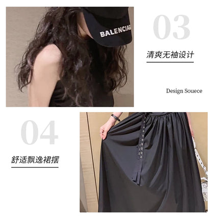 kids dresses for girls summer clothes meisjes jurk French style teenage girl sleeveless long dress vestido de princesa luxo 12