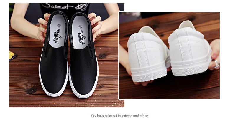 New Shoes for Men Leather Casual Shoes Spring Fashion Concise Flat Shoes 2 Colors Slip-on Loafers (Available)