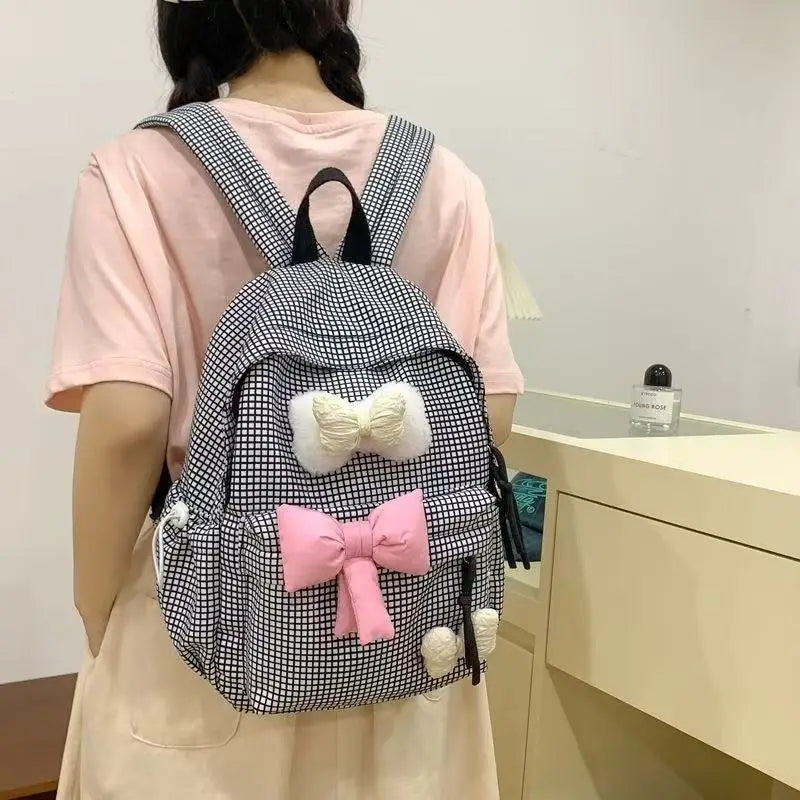 School Bag Bow Tie Schoolbag Japanese Style Instagram, College Student Backpack Fresh And Versatile Cute Backpack For Girls Gift