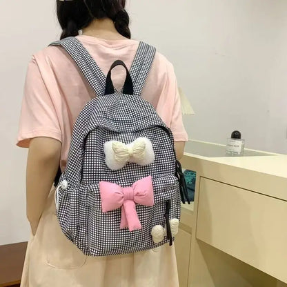 School Bag Bow Tie Schoolbag Japanese Style Instagram, College Student Backpack Fresh And Versatile Cute Backpack For Girls Gift