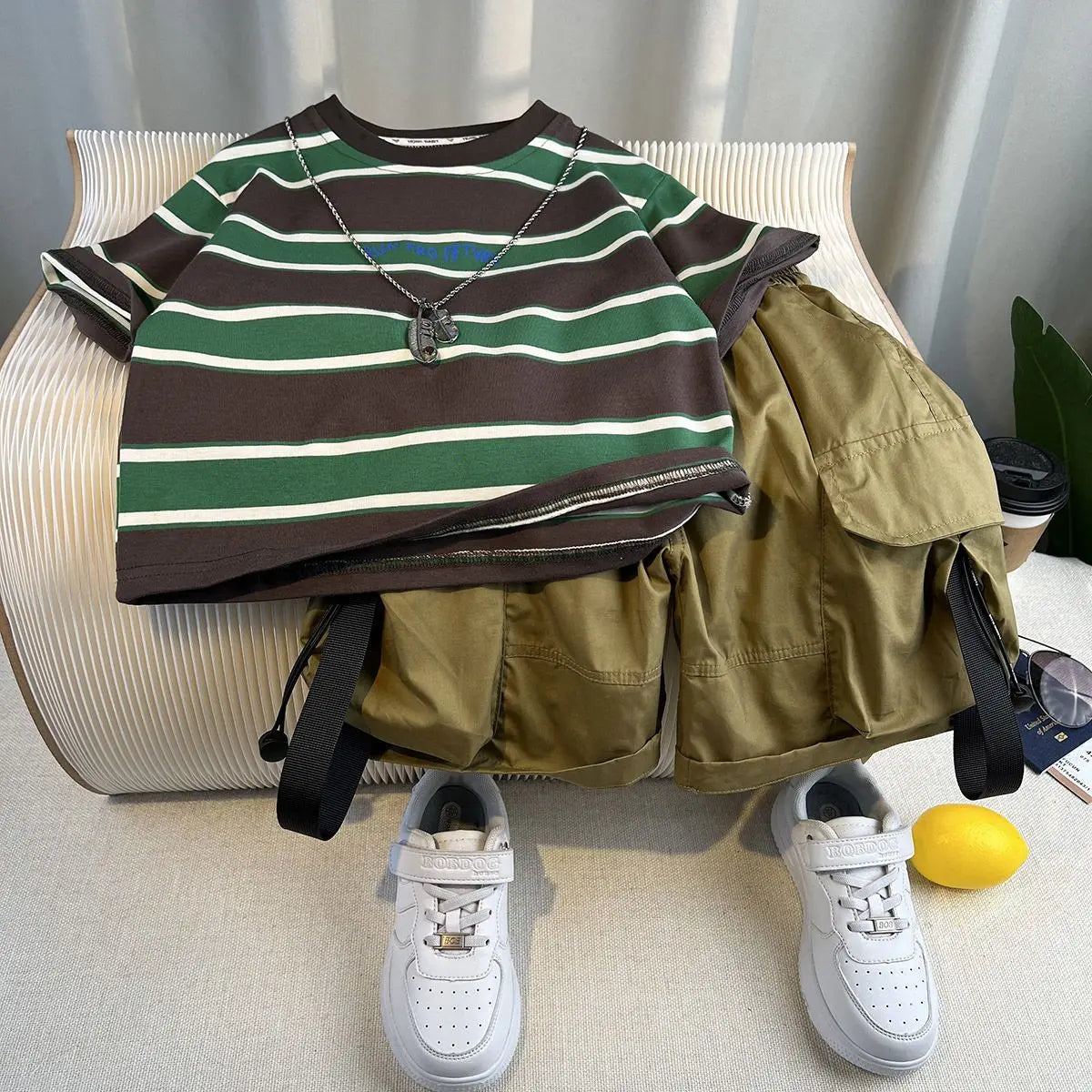 Summer Baby Boys Fashion High Quality Set Cotton Boy Short Sleeved Hole T-shirt + Denim Shorts Kids Loose Casual Clothes 2-11Y