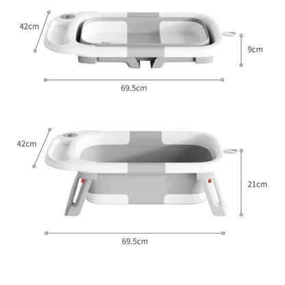 Baby Bathtub,Baby Bath Tub with Soft Cushion & Thermometer,Baby Bathtub Newborn to Toddler 0-36 Months,Portable Travel Baby Tub