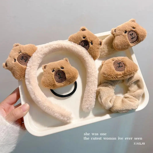 New Cartoon Capybara Hair Accessories Headwear Elastic Hair Claw Clip Barrette Hair Clip Women
