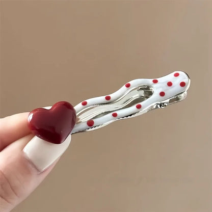 Mini Hair Accessories for Women Girls Sweet Versatile Heart Bangs Hair Clip Fashion Side Clip Cute Hair Accessories Gifts럭셔리 머리띠