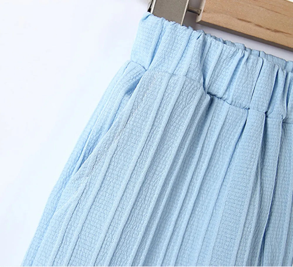 Summer Boy Casual Shorts Shorts Light Blue Handsome Gentleman Thin Fashionable Dress Suit Birthday Party Outing Out For Clothing