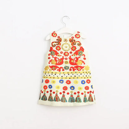 Young Children Vestidos De Fiesta Sleeveless Girls Summer Dresses Princess Girl Dresses European Style Wedding Girl Clothes