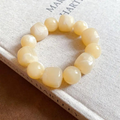 Women's Bracelet with Square and Round Acrylic Beads; Simple European and American Inspired Design, Korean Fashion Accessory
