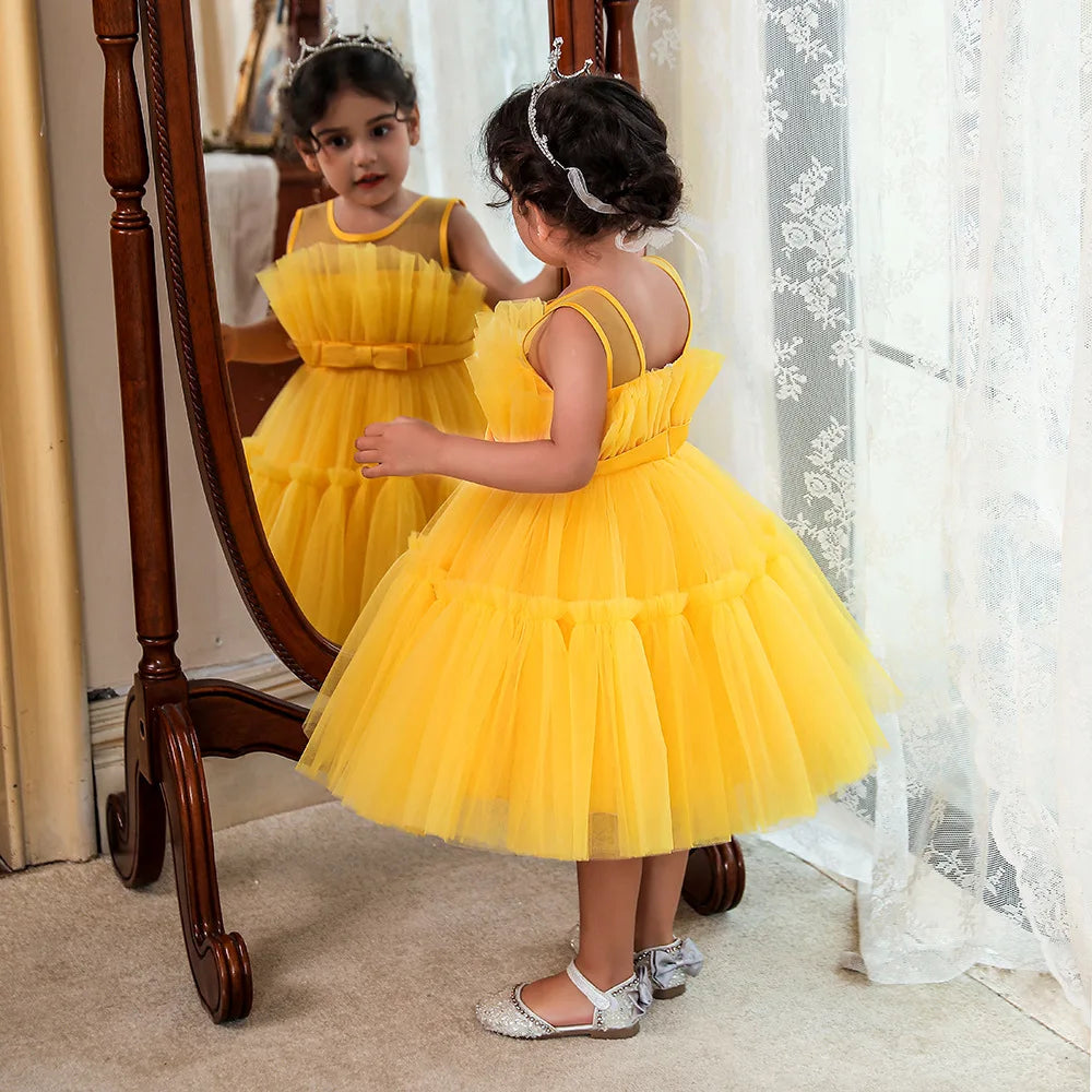 Girls Party Dress White Bridesmaid Dresses For Girls Wedding Evening Prom Gown Kids First Communiom Formal Vestidos