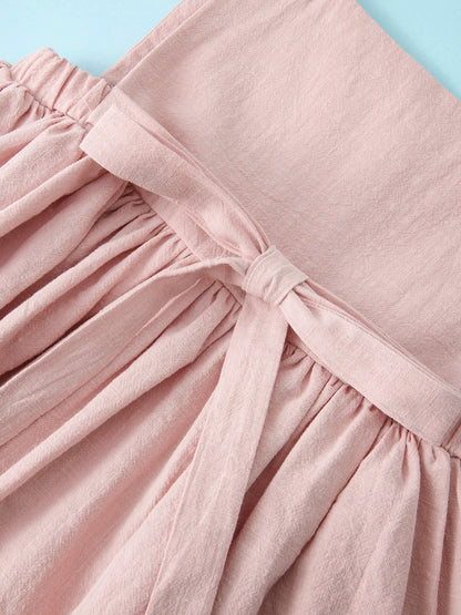 Summer Girls' Dress European and American New Solid Color Pleated Dress Sleeveless Cotton Children's Princess Dress
