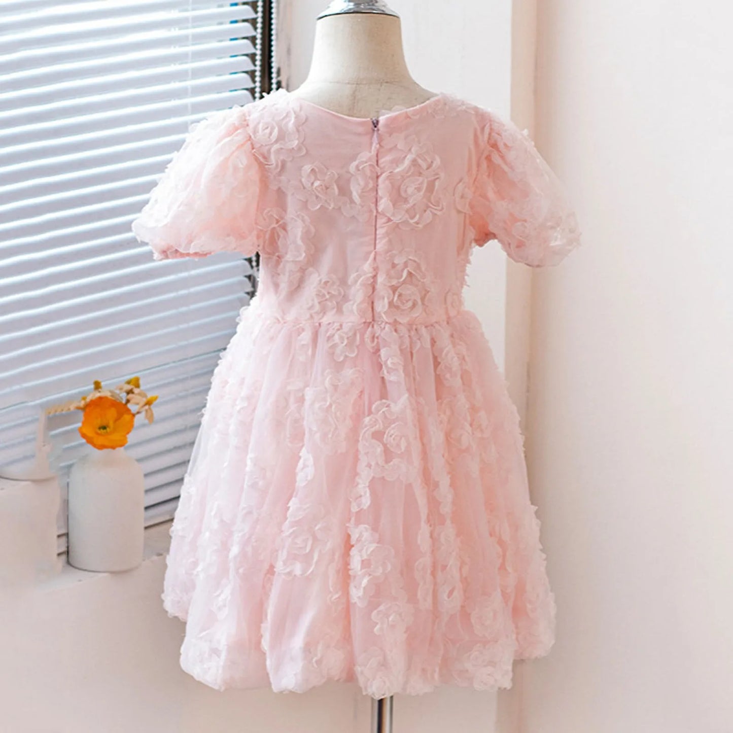 Fashion Cute Party Dress Elegant Gown Host Performance Princess Gown Comfortable Puff Sleeves Solid Color Party Princess Dress