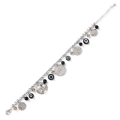 Fashion Jewelry Women's Life Gifts Beauty Head Accessories Indian Like Handmade Round Mesh Pendant Devil's Eye Chain Bracelet