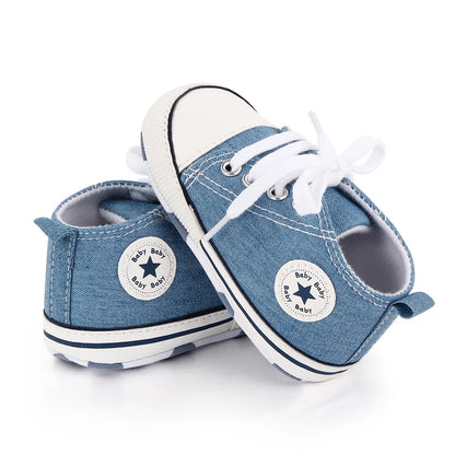 Spring New Baby Shoes Boy and Girl Classic Canvas Casual Sneakers Soft Sole Non-Slip Walking Newborn Toddler Shoes First Walkers