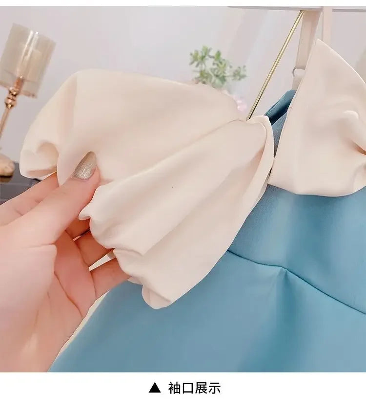 New Girls Summer Dress Fashion Bow Birthday Party Princess Dresses Clothing