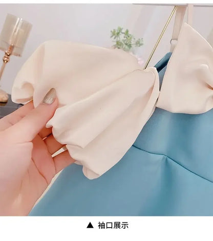 New Girls Summer Dress Fashion Bow Birthday Party Princess Dresses Clothing