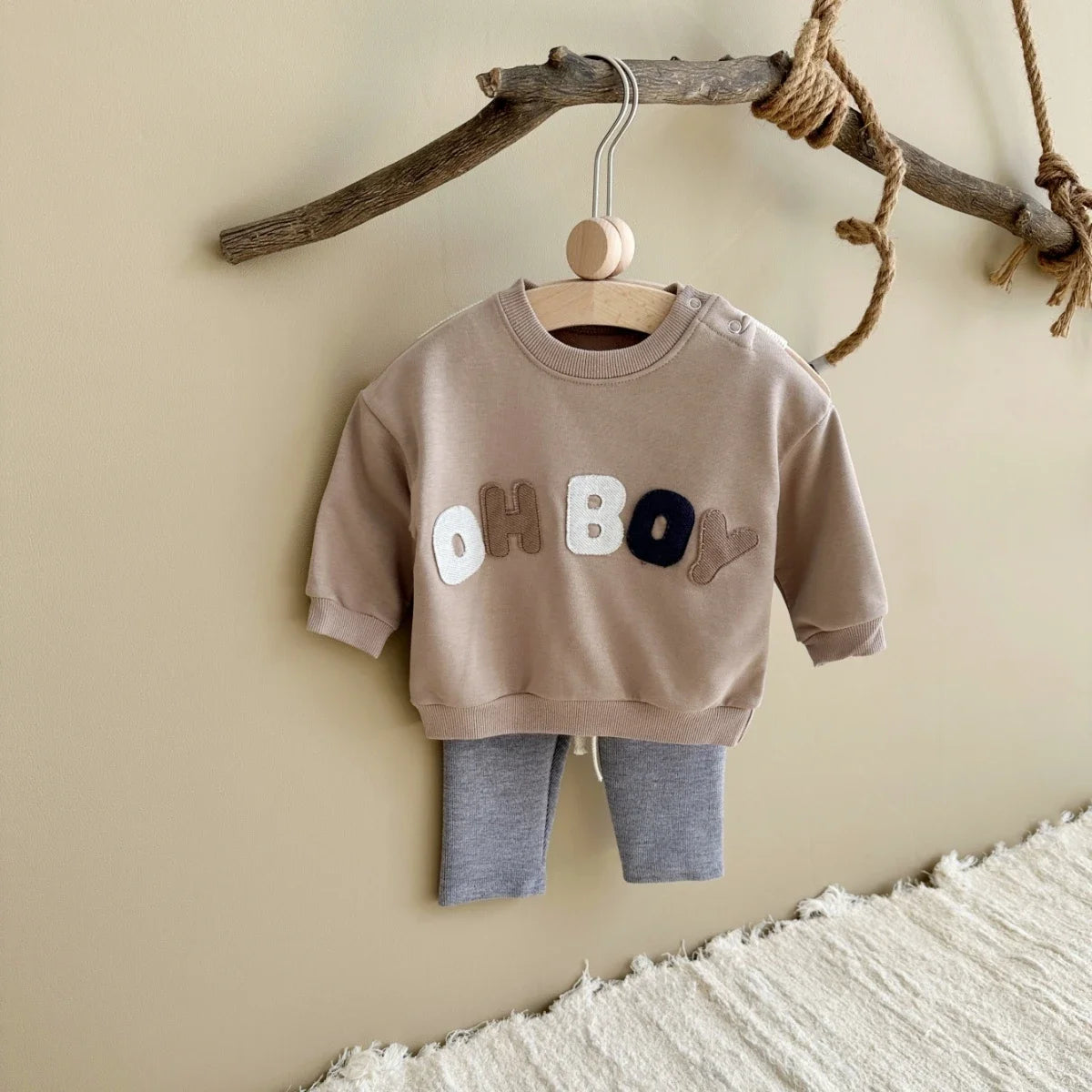 Newborn Baby Boy Girl Clothes Set Letter Pattern Long Sleeves Top+Pants 2PCS Costume Leisure Sport Spring Autumn Kids Suit