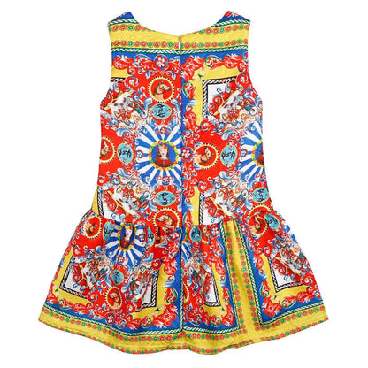 Young Children Vestidos De Fiesta Sleeveless Girls Summer Dresses Princess Girl Dresses European Style Wedding Girl Clothes