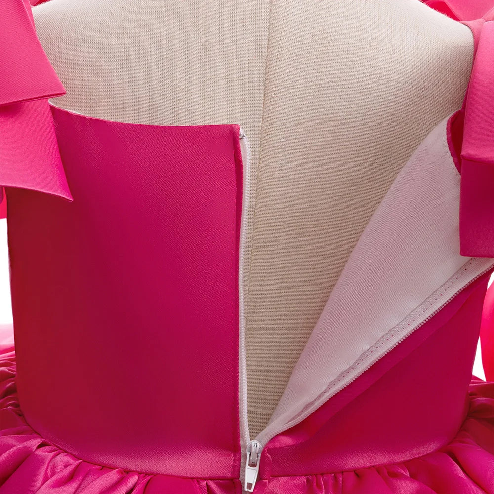 Fashion Big Bow Girls Party Dress Formal Pink Wedding Bridesmaid Birthday Princess Dresess for Girl Gala Christmas Kids Clothes
