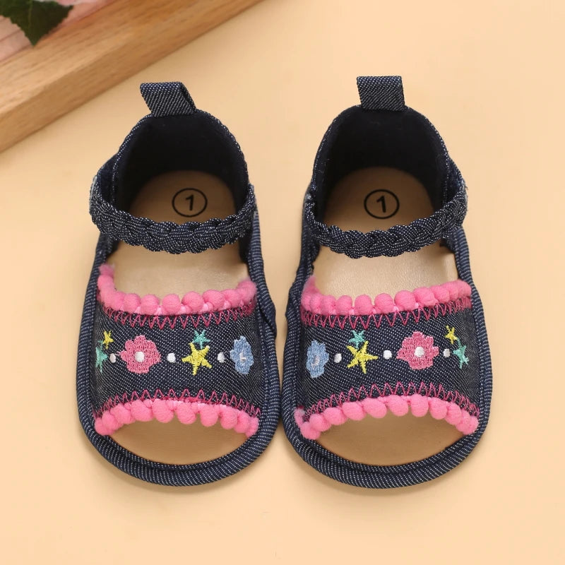 VALEN SINA 0-18M Newborn Baby Girls Summer Shoes Sandals First Walkers Newborn Shoes Casual Soft Sole Sandals Toddler Shoes (Available)