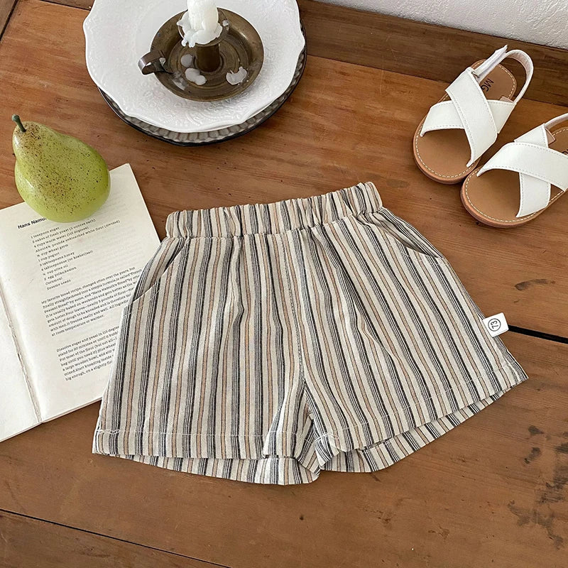 Baby Summer Clothes Boys Vest Set 0-3Y Striped Sleeveless Top Shorts Children's Casual 2Pcs Suit Infant T-shirt Toddler Outfit