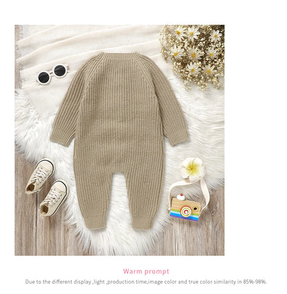 Newborn Clothes Outfits Autumn Winter Baby Boy Girl Long Sleeve Knitted Rompers Jumpsuits Cute Hedgehog Infant Outwear Playsuits