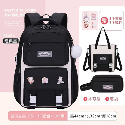 New Anti-splashing High-quality Middle High School Student Schoolbag Girls Large-capacity Burden-reducing Children's Backpack