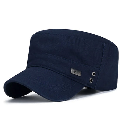 Breathable Cotton Flat Top Baseball Cap for Men Outdoor Casual Women Adjustable Sun Hat