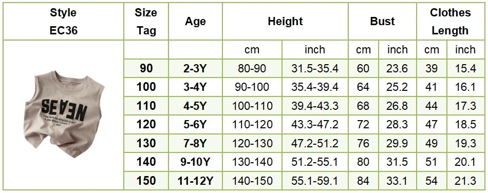 Summer Boys Letter Print Tops Girls Wide Shoulder Vest Children's O-neck T-shirt 2025 Baby Kids Korean Solid Sleeveless Tank Top