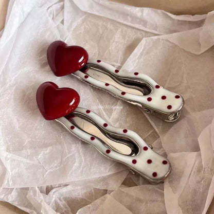 Mini Hair Accessories for Women Girls Sweet Versatile Heart Bangs Hair Clip Fashion Side Clip Cute Hair Accessories Gifts럭셔리 머리띠