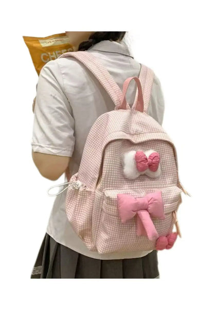 School Bag Bow Tie Schoolbag Japanese Style Instagram, College Student Backpack Fresh And Versatile Cute Backpack For Girls Gift