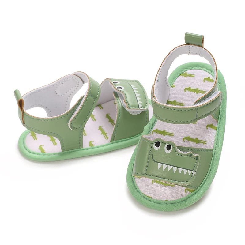 PU Cute Cartoon 0-18M Newborn Baby Boys Summer Shoes Sandals First Walkers Newborn Shoes Casual Soft Sole Sandals 4 Colors