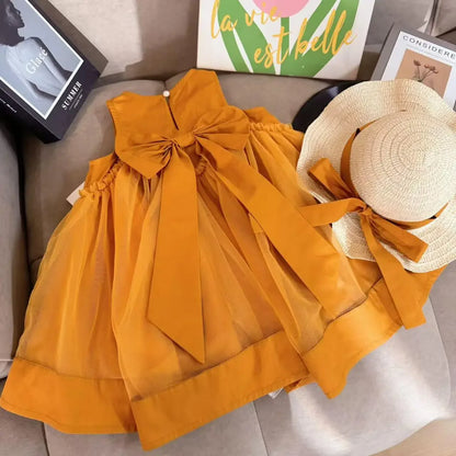 Girls' Dress Summer Dress 2025 New Style Little Girls' Elegant Princess Dress Children's Women's Treasure Mesh A-line