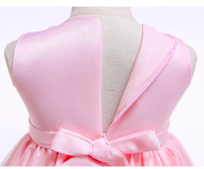 Newborn Baby Dress For Girls Embroidery Flower Big Bow Dresses Toddler Kids Birthday Party Wedding Vestidos 0 to 3 Years Old