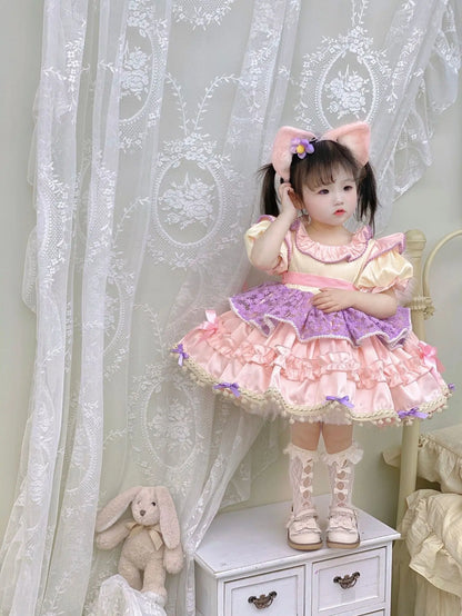 Spanish Girls Dress Baby Girls Party Dress for Kids Girl  Kids Dresses for Girls Prom Dresses Flower Girl Dresses for Weddings