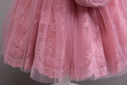3PCS Elegant Party Dresses For Girls Fashion Lace Luxury Girl Princess Dress Children Birthday Evening Dress Wedding Prom Dress