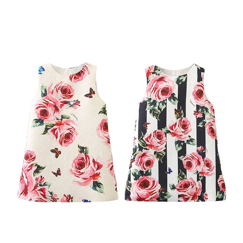Young Children Vestidos De Fiesta Sleeveless Girls Summer Dresses Princess Girl Dresses European Style Wedding Girl Clothes