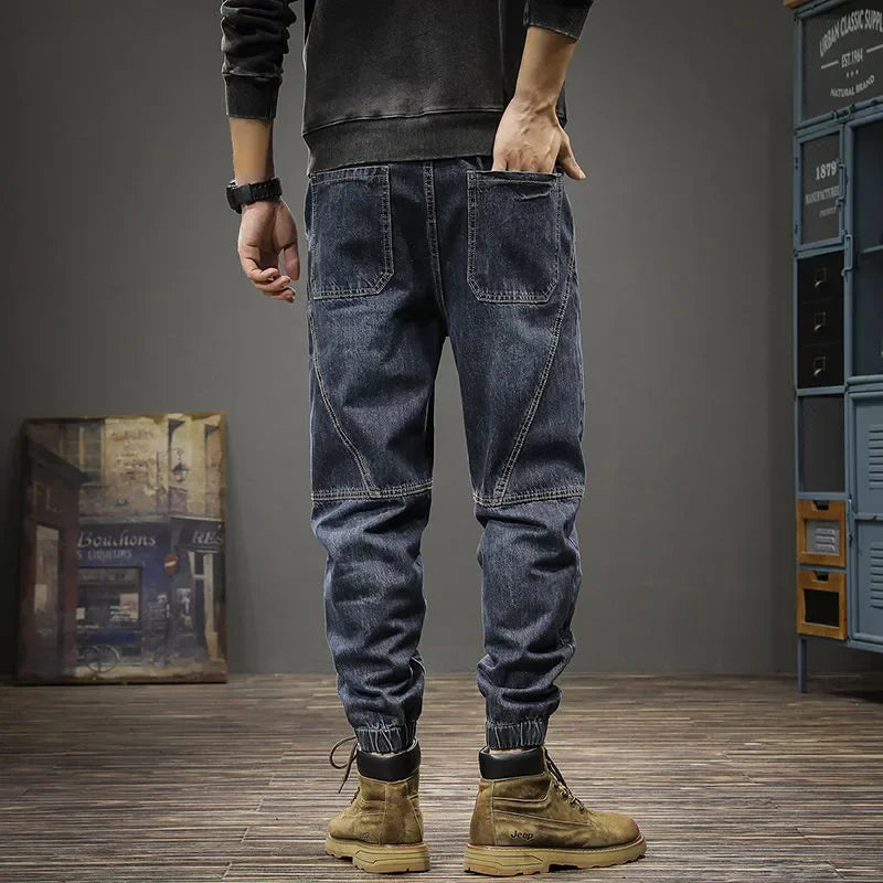 Autumn Winter Men's Trendy Loose-fit Jeans Casual Harem Trousers Long Pants Comfortable Working Clothes