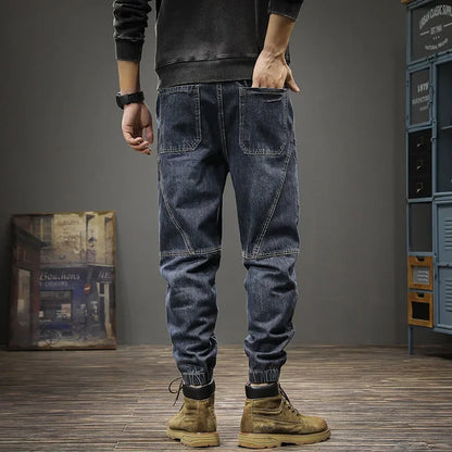 Autumn Winter Men's Trendy Loose-fit Jeans Casual Harem Trousers Long Pants Comfortable Working Clothes