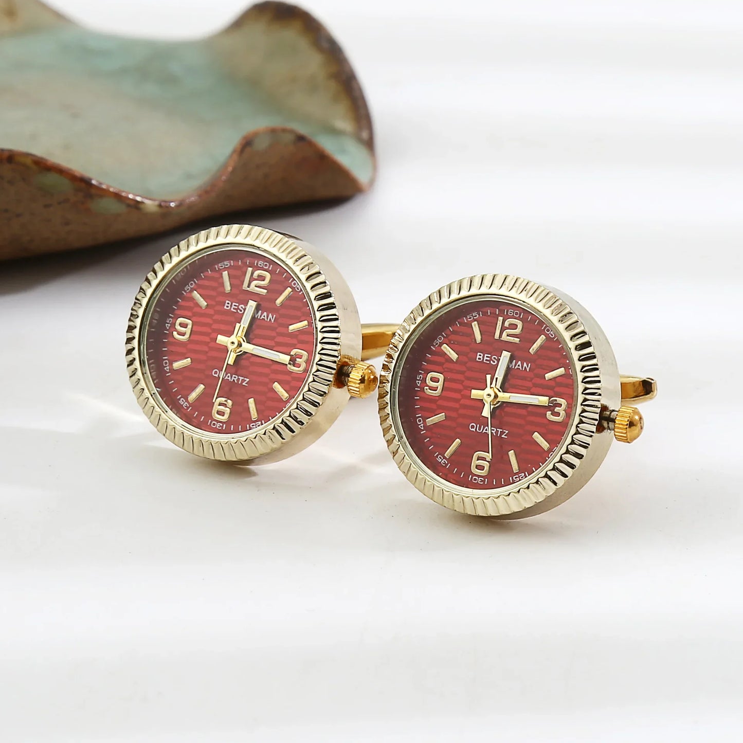 Men's French Watches Cufflinks Fashion Luxury Mens Business Wedding Shirts Accessories Gifts High-end Turnable Clocks Cuff Links