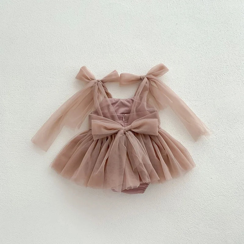 0-2 Year Old Baby Dress Summer New Newborn Centennial Birthday Party Girl Princess Dress Sleeveless Mesh Romper Dress