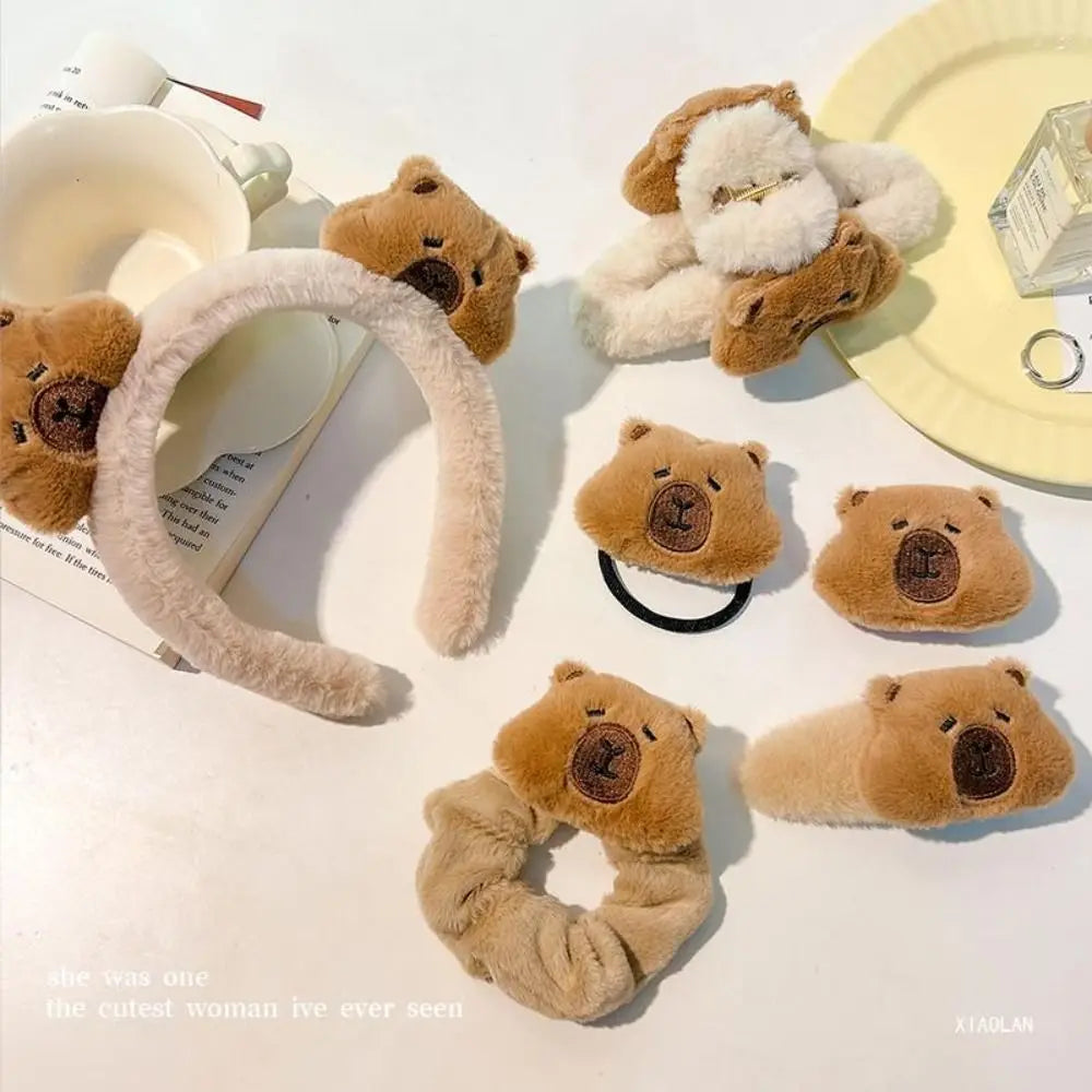 New Cartoon Capybara Hair Accessories Headwear Elastic Hair Claw Clip Barrette Hair Clip Women