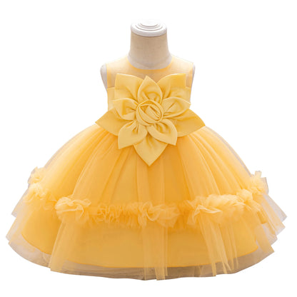 Baby Party Dress Girls Floral Tutu Princes Dresses Kids Flower Wedding Dress Toddler Birthday Baptism Prom Gown