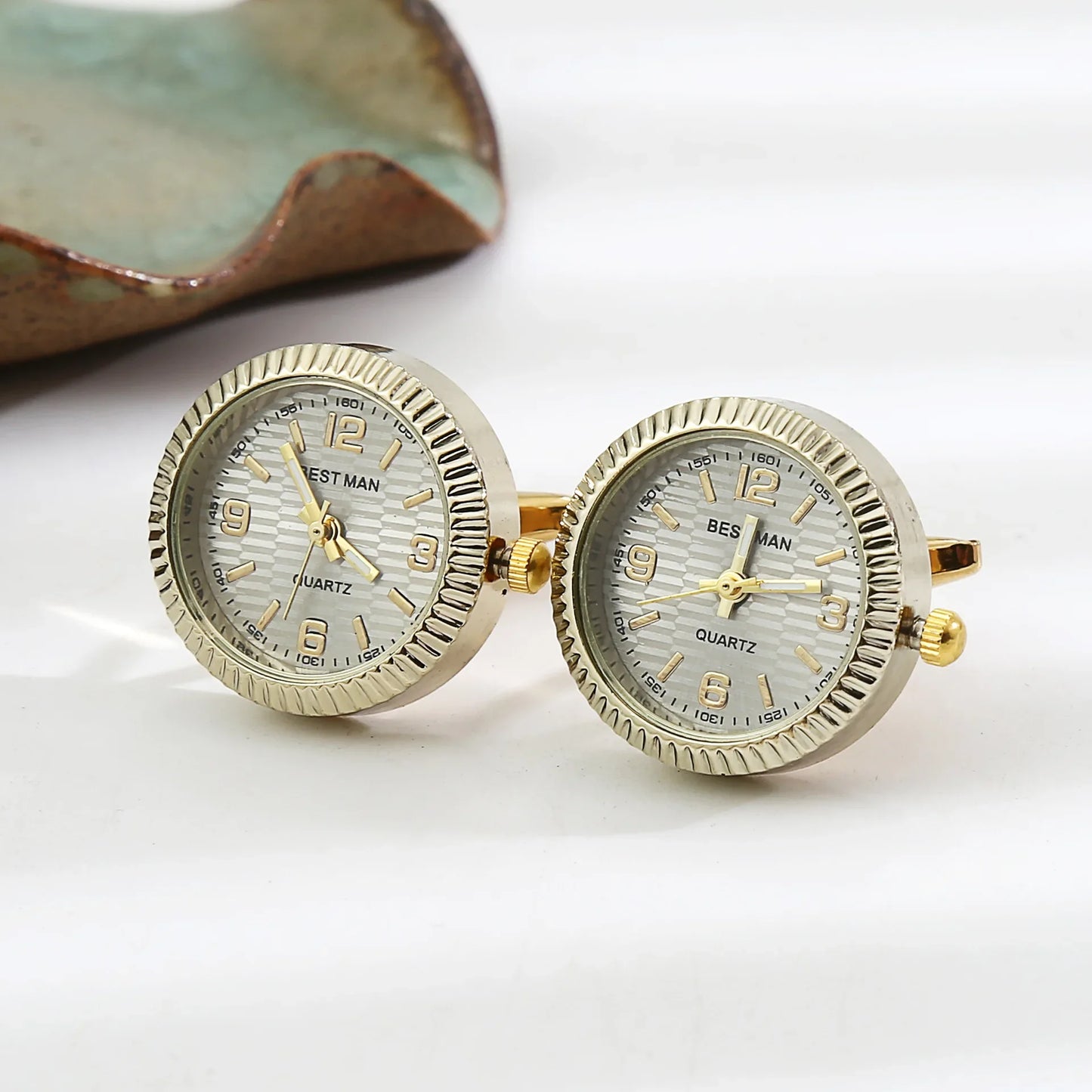 Men's French Watches Cufflinks Fashion Luxury Mens Business Wedding Shirts Accessories Gifts High-end Turnable Clocks Cuff Links