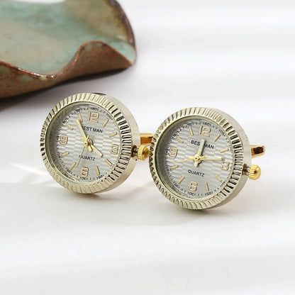 Men's French Watches Cufflinks Fashion Luxury Mens Business Wedding Shirts Accessories Gifts High-end Turnable Clocks Cuff Links