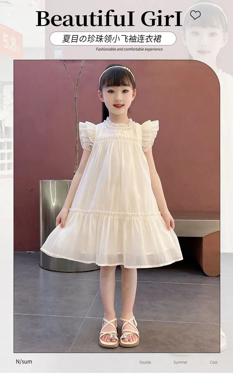 Girls Summer Dresses Solid Color Dress for Girl Sleeveless Children Dresses Casual Style Costumes for Girls 4 6 8 10 11 12 Years